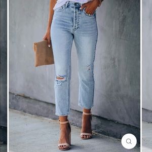 VICI KASON DISTRESSED HIGH RISE DEMIN